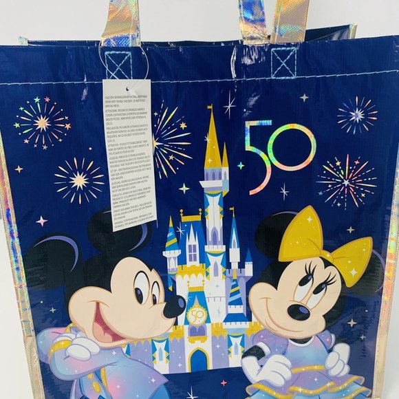 Walt Disney World 50th Anniversary Reusable Shopping Bag 17"x18" Mickey Minnie - Picture 7 of 10